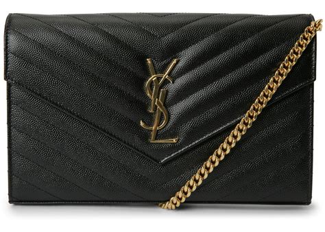 monogramme large ysl grain de poudre wallet on chain|CLASSIC CASSANDRE CHAIN WALLET IN GRAIN .